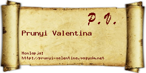 Prunyi Valentina névjegykártya